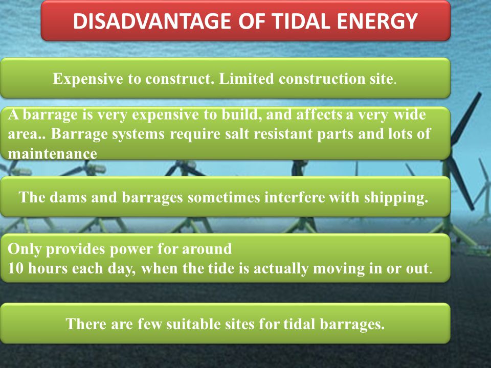 DISADVANTAGE OF TIDAL ENERGY