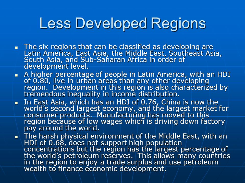 Less Developed Regions