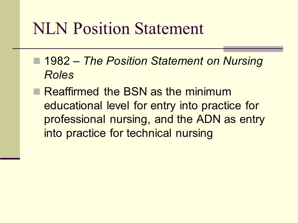 NLN Position Statement