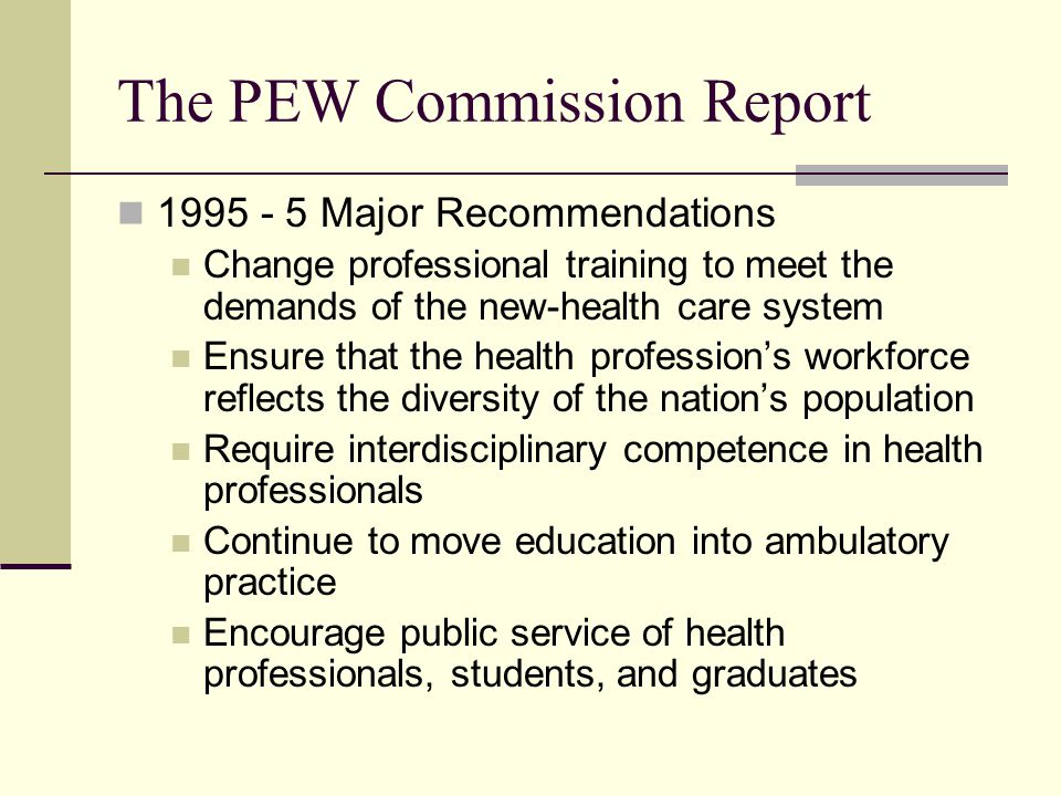 The PEW Commission Report