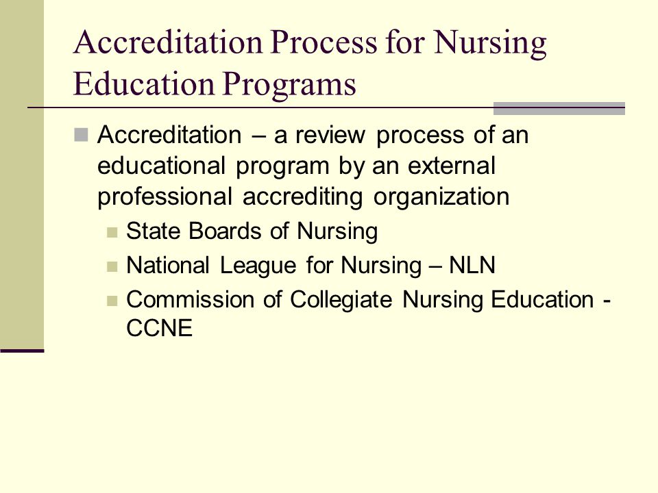 Accreditation Process for Nursing Education Programs