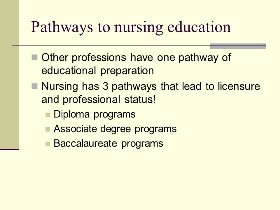 Pathways to nursing education