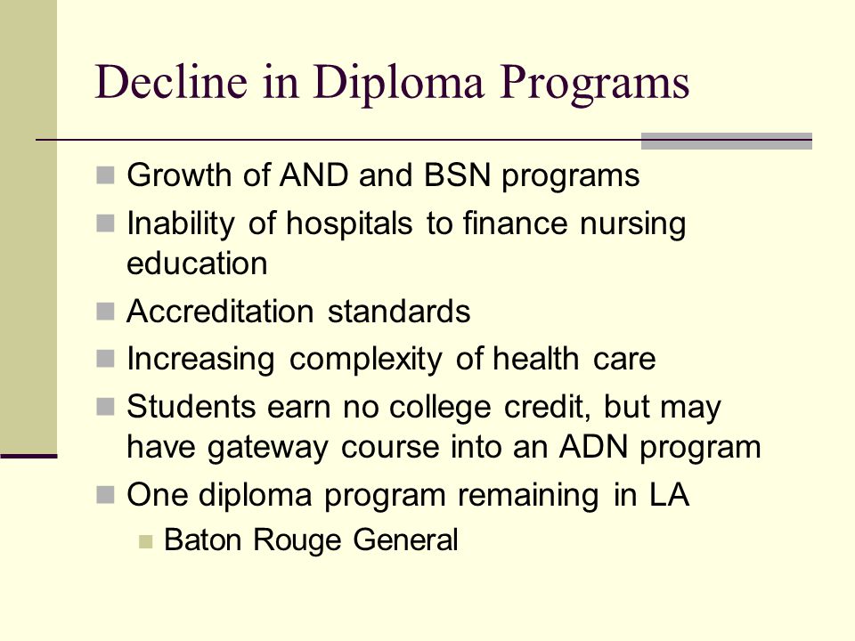 Decline in Diploma Programs