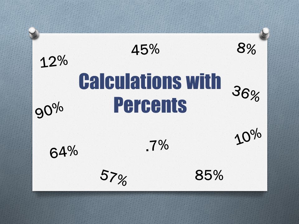 Calculations with Percents