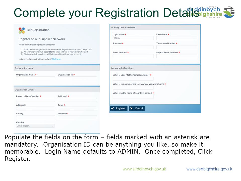 Complete your Registration Details