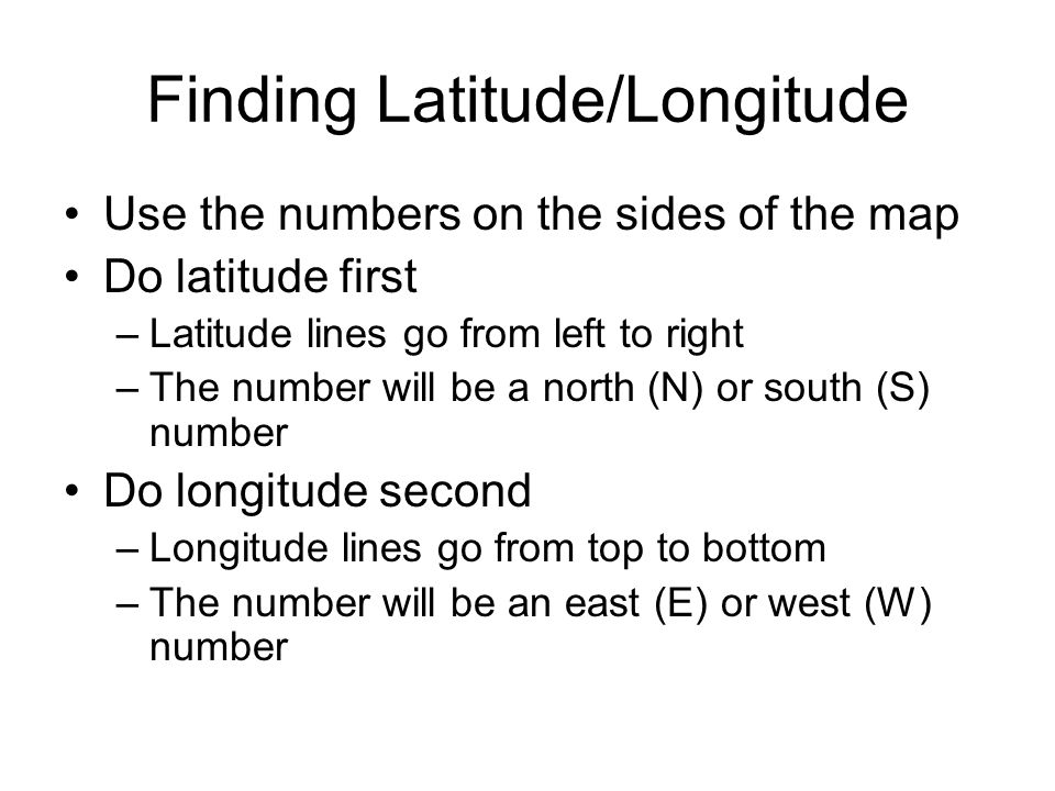 Finding Latitude/Longitude