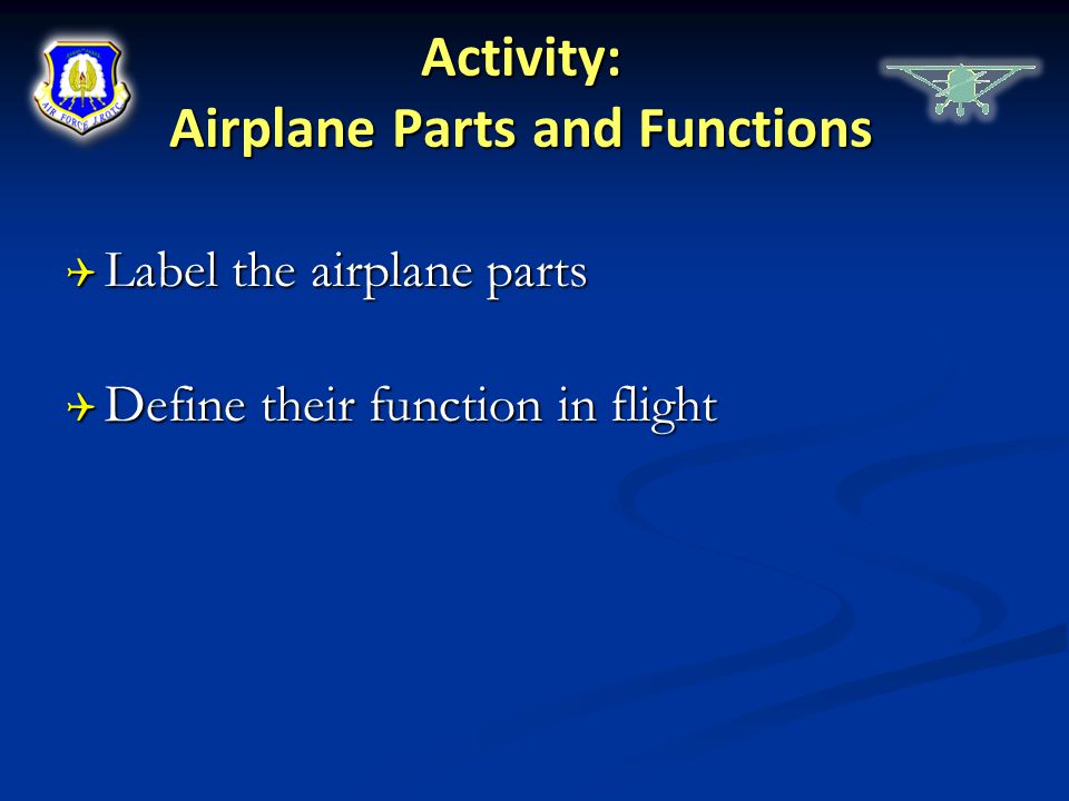 Activity: Airplane Parts and Functions