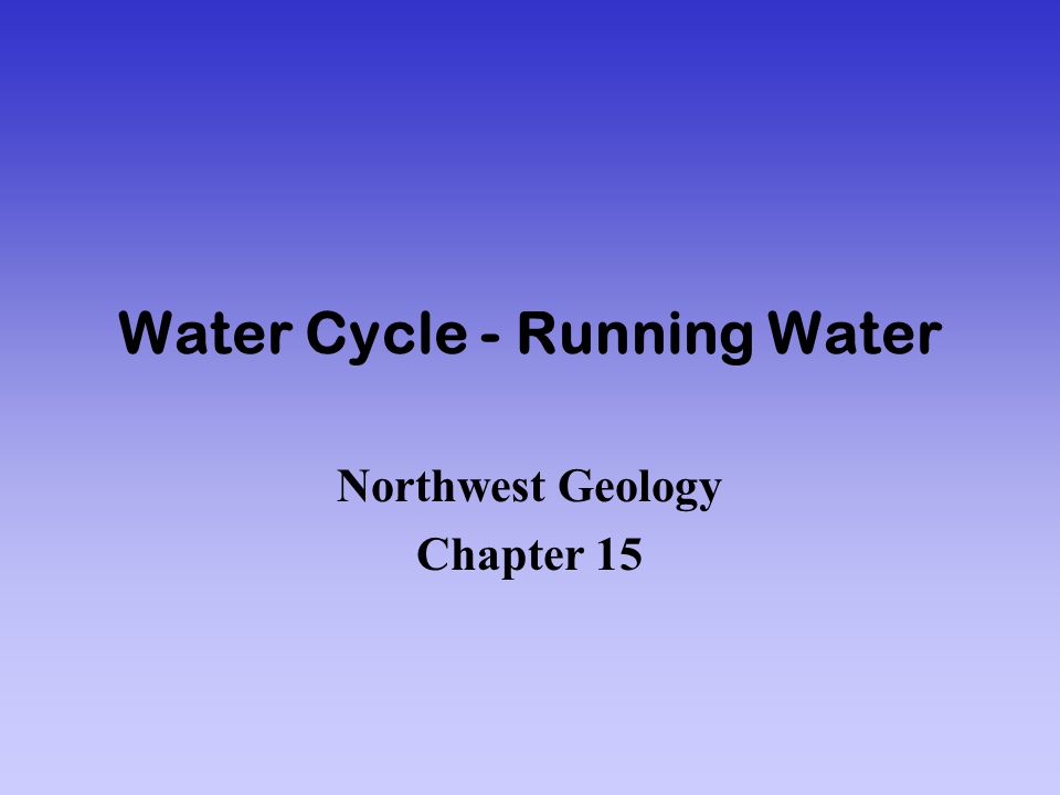 Water Cycle - Running Water