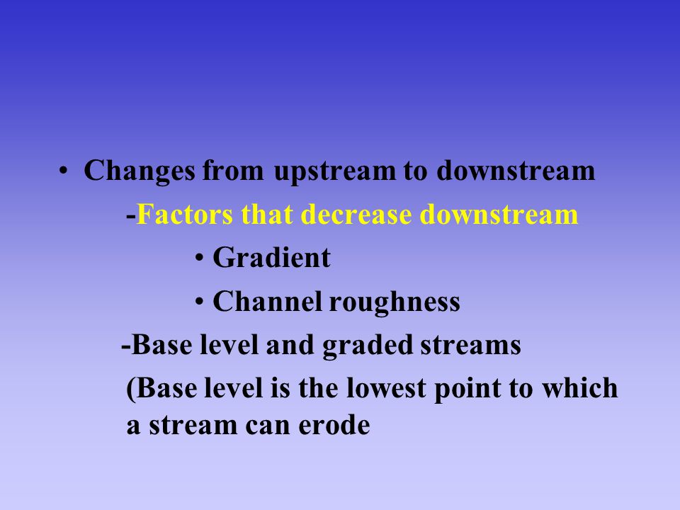 Changes from upstream to downstream