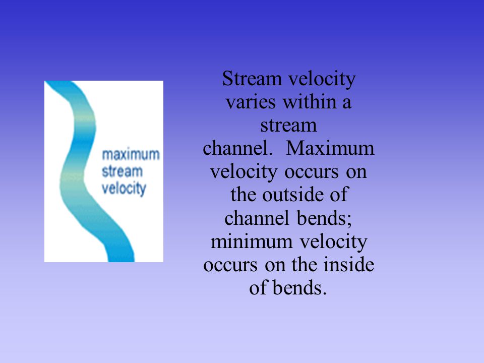 Stream velocity varies within a stream channel