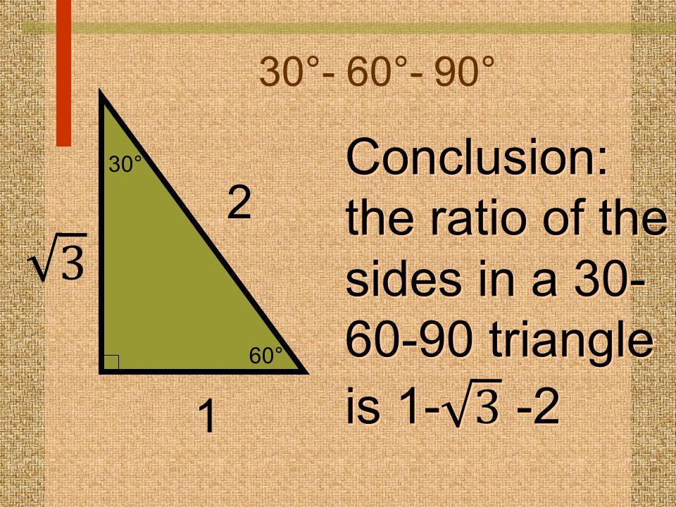 Conclusion: the ratio of the sides in a triangle is