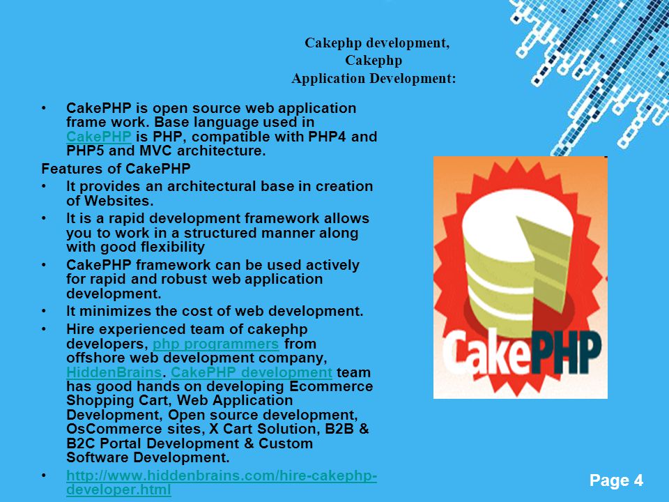 Cakephp development, Cakephp Application Development: