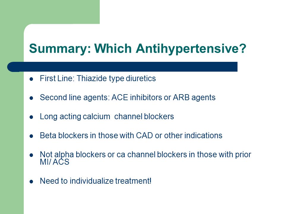 Summary: Which Antihypertensive