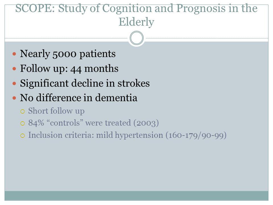 SCOPE: Study of Cognition and Prognosis in the Elderly