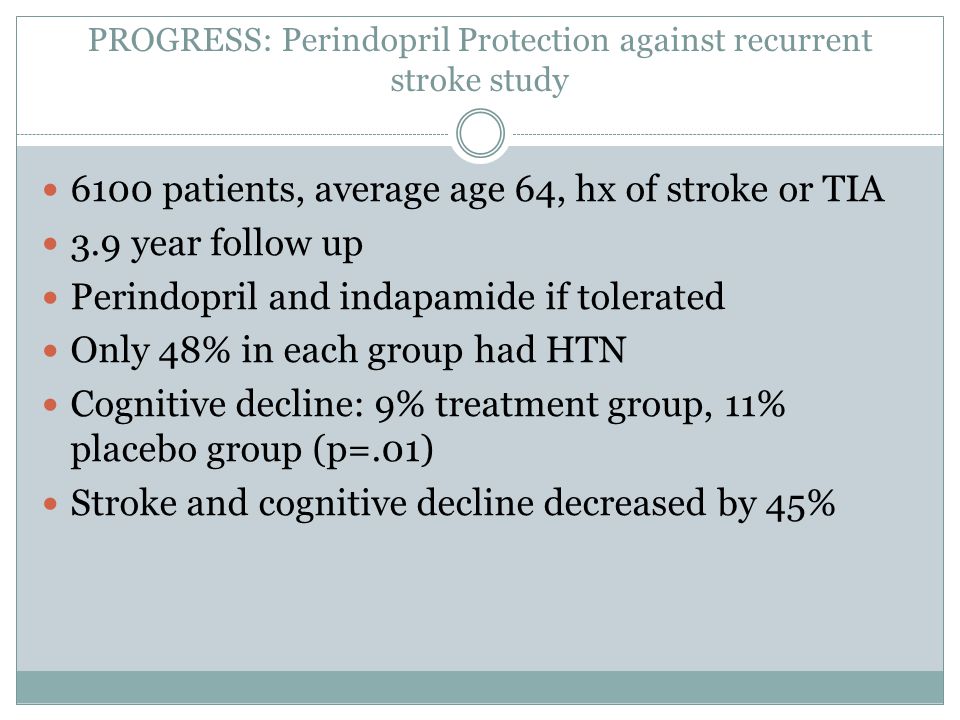 PROGRESS: Perindopril Protection against recurrent stroke study