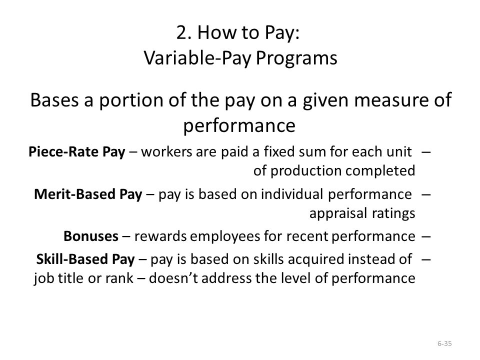 2. How to Pay: Variable-Pay Programs