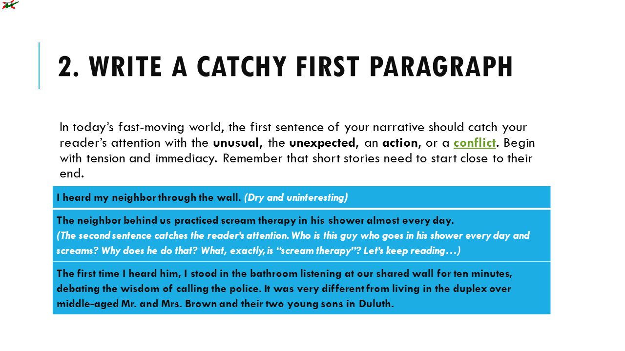 how to start a first paragraph