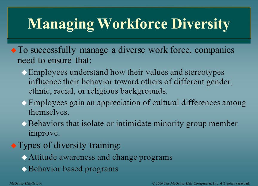 Managing Workforce Diversity