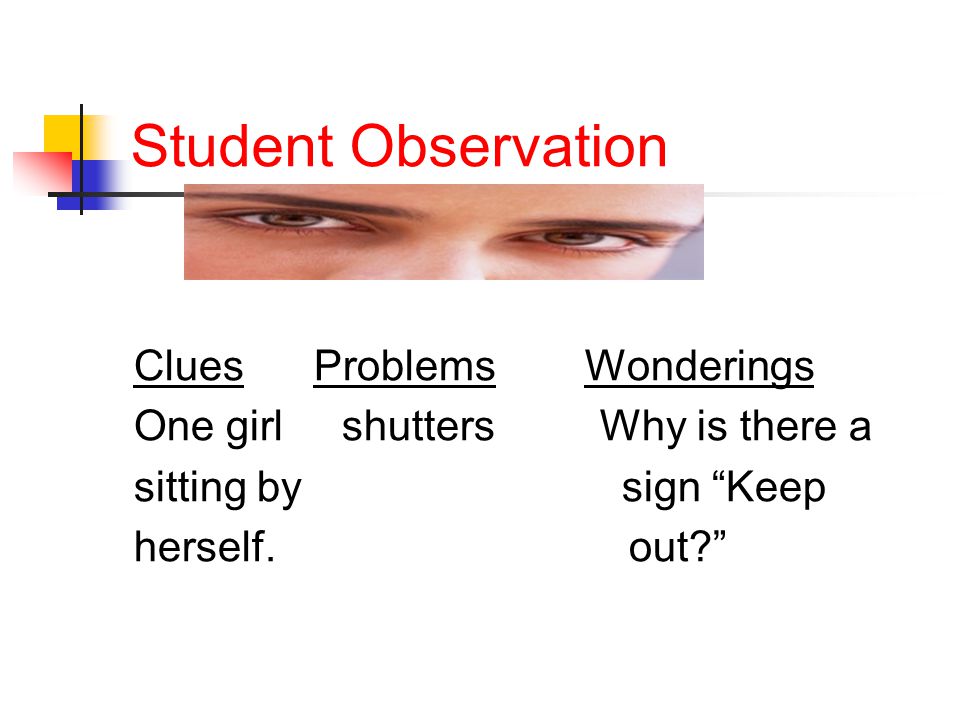 Student Observation Clues Problems Wonderings