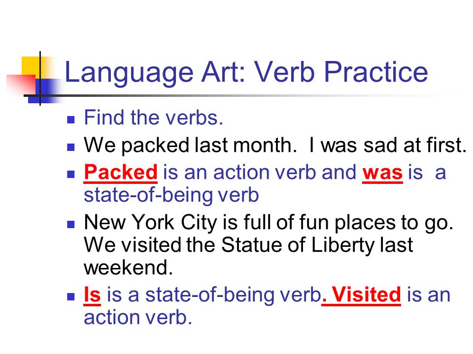 Language Art: Verb Practice