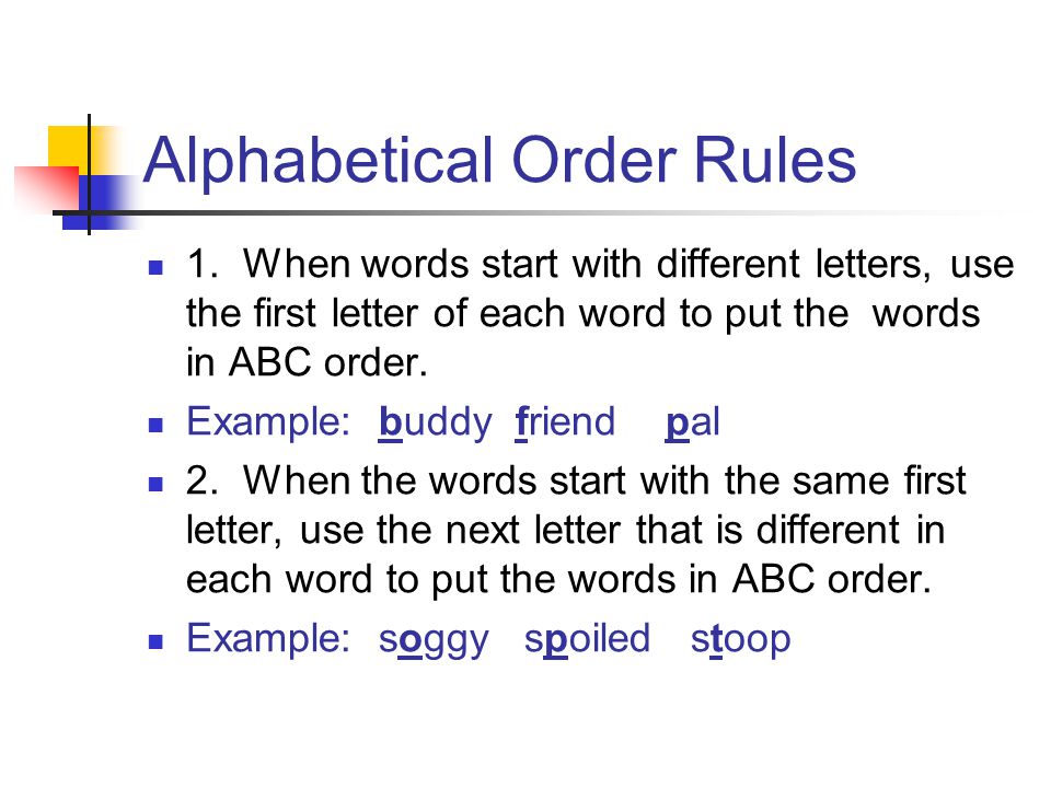 Alphabetical Order Rules
