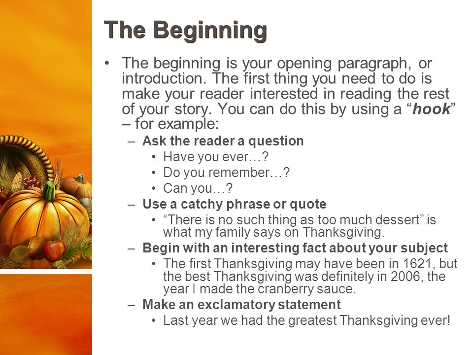 the first thanksgiving essay