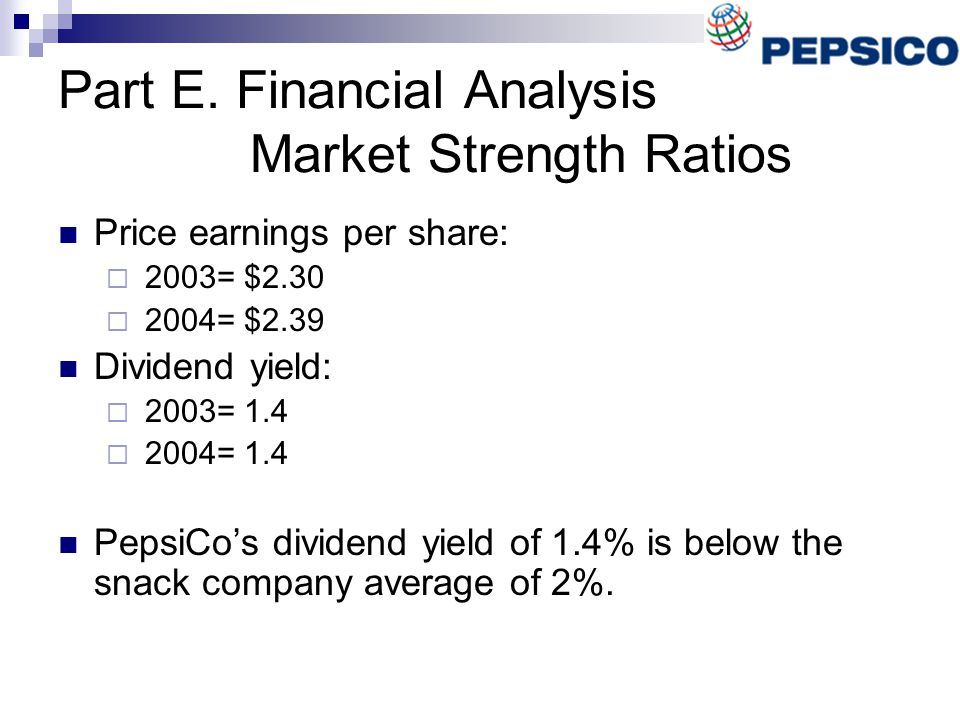 Part E. Financial Analysis Market Strength Ratios