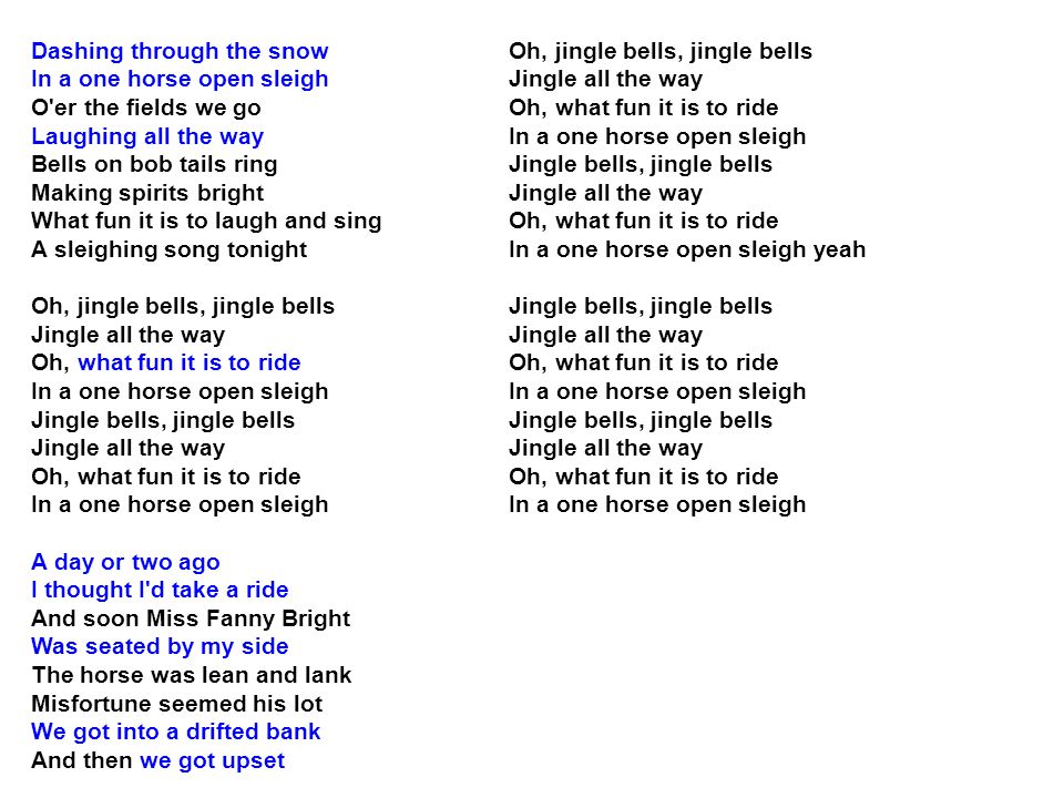 dashing thru the snow lyrics.