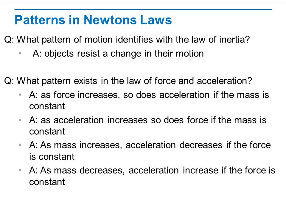 Patterns in Newtons Laws