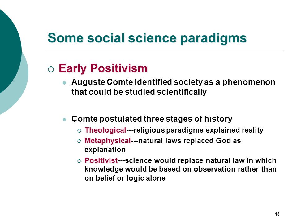 Some social science paradigms