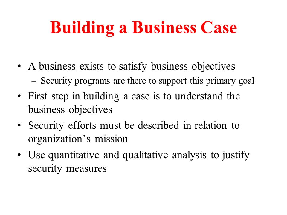 Building a Business Case