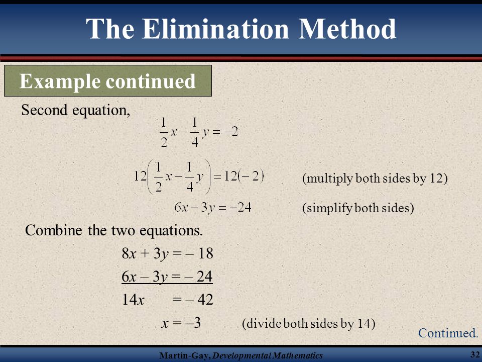 The Elimination Method