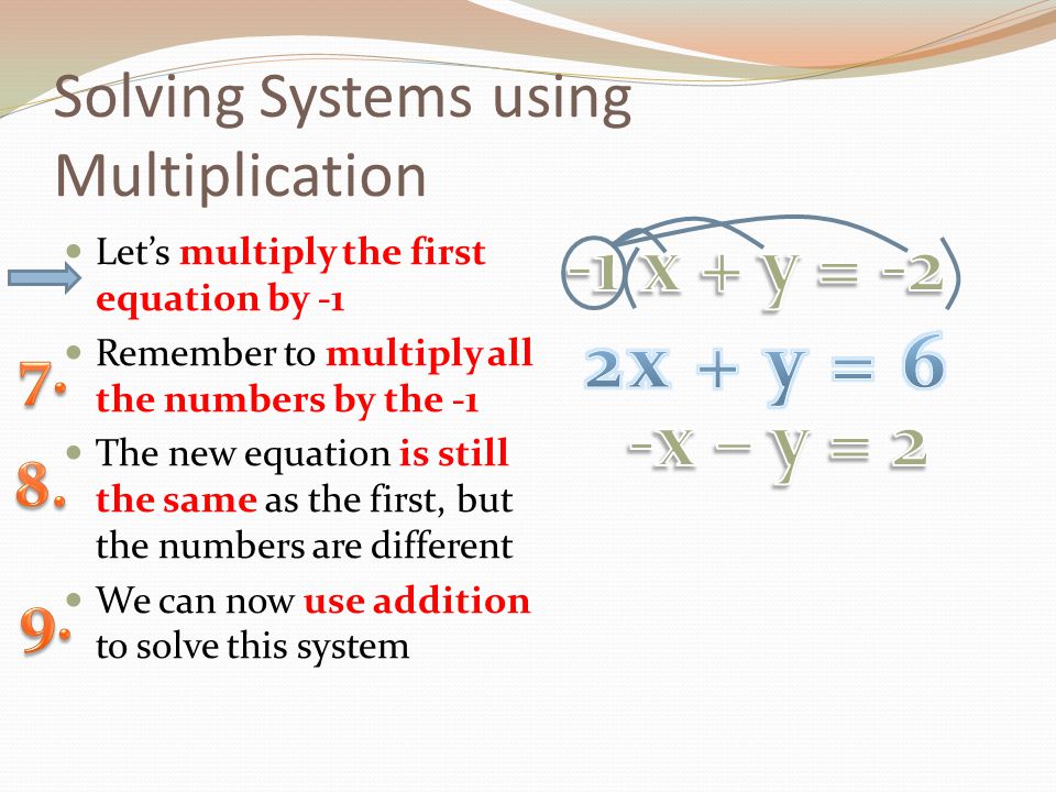 Solving Systems using Multiplication