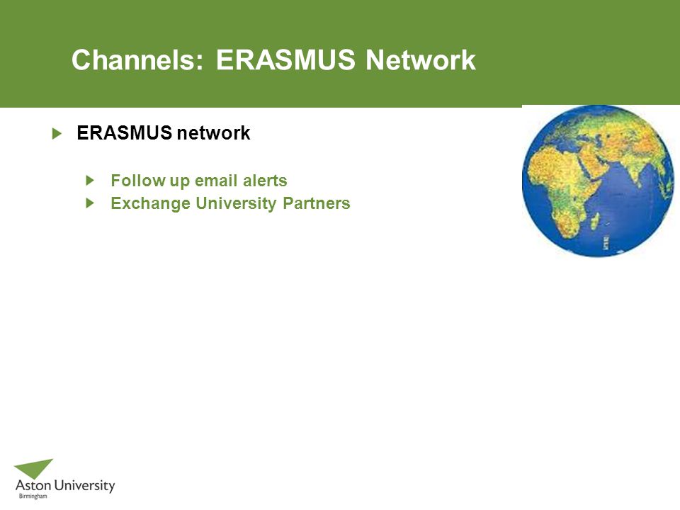 Channels: ERASMUS Network