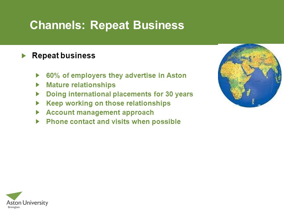 Channels: Repeat Business