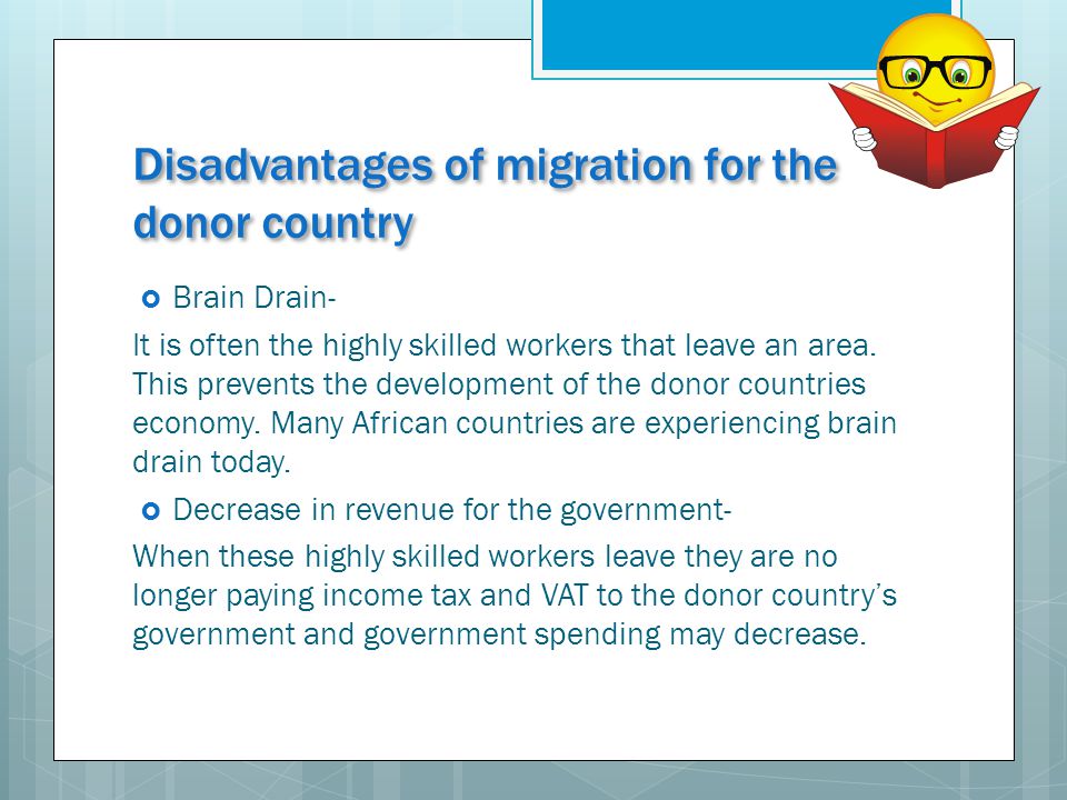 Disadvantages of migration for the donor country