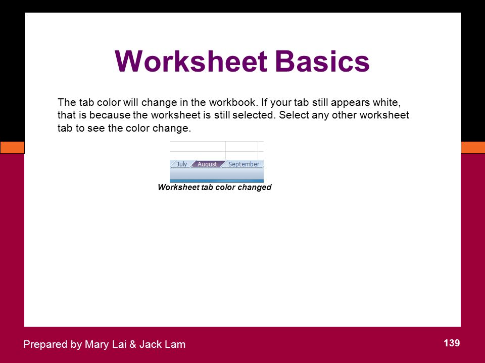 Worksheet Basics