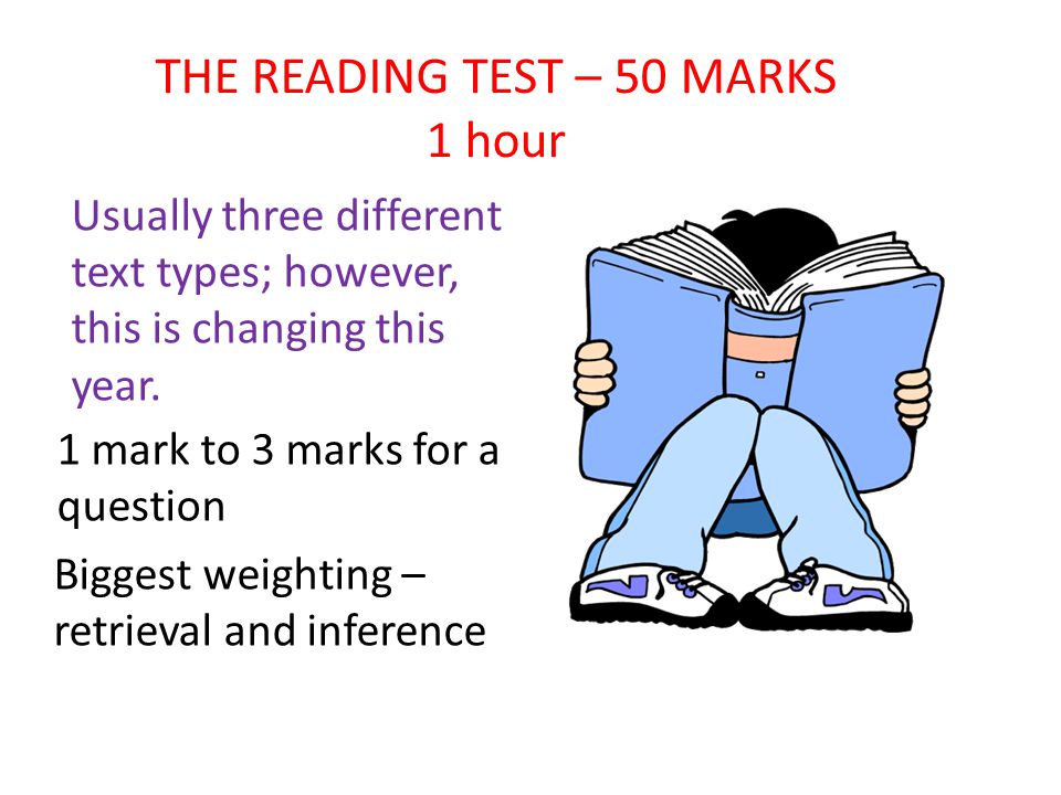 THE READING TEST – 50 MARKS