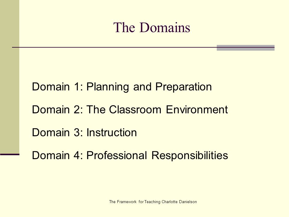 The Framework for Teaching Charlotte Danielson