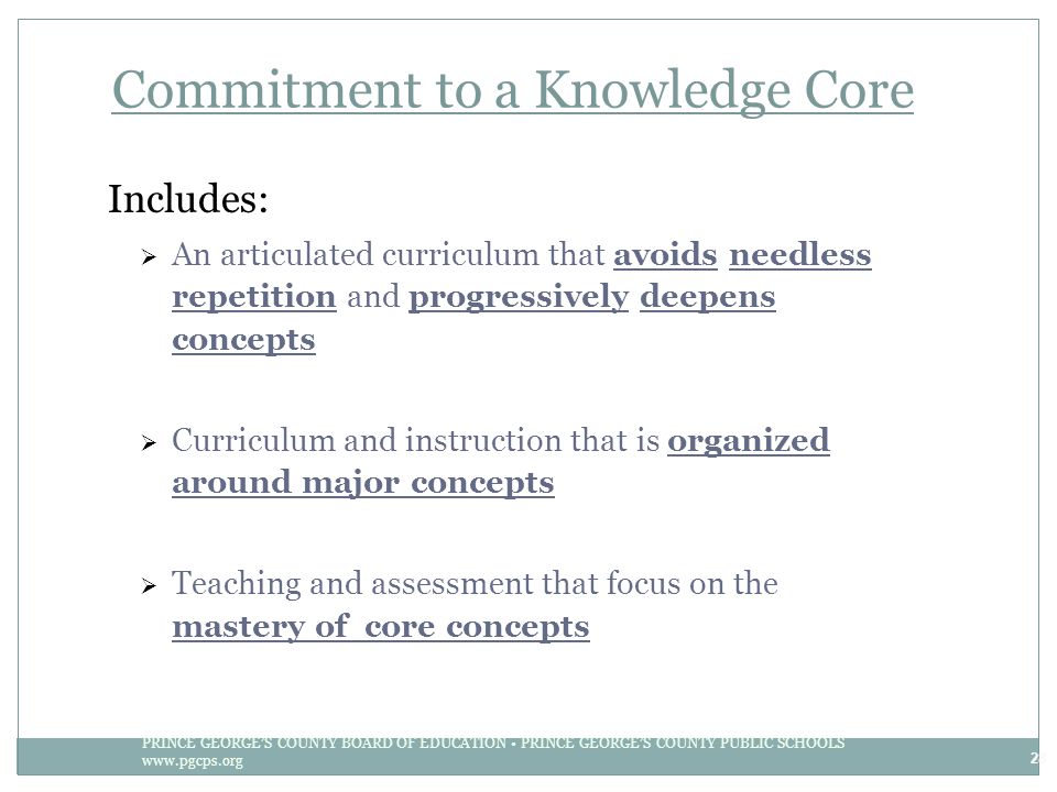 Commitment to a Knowledge Core