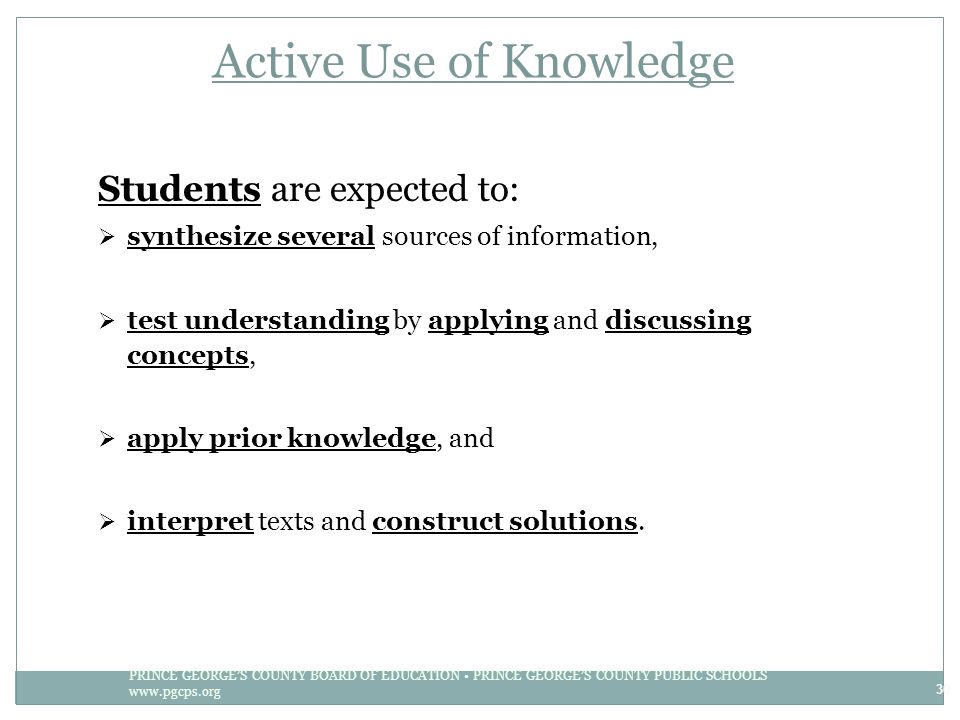 Active Use of Knowledge