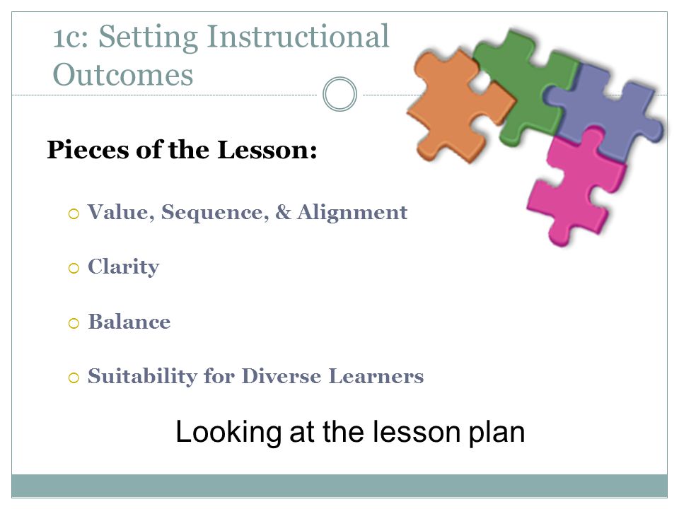 1c: Setting Instructional Outcomes