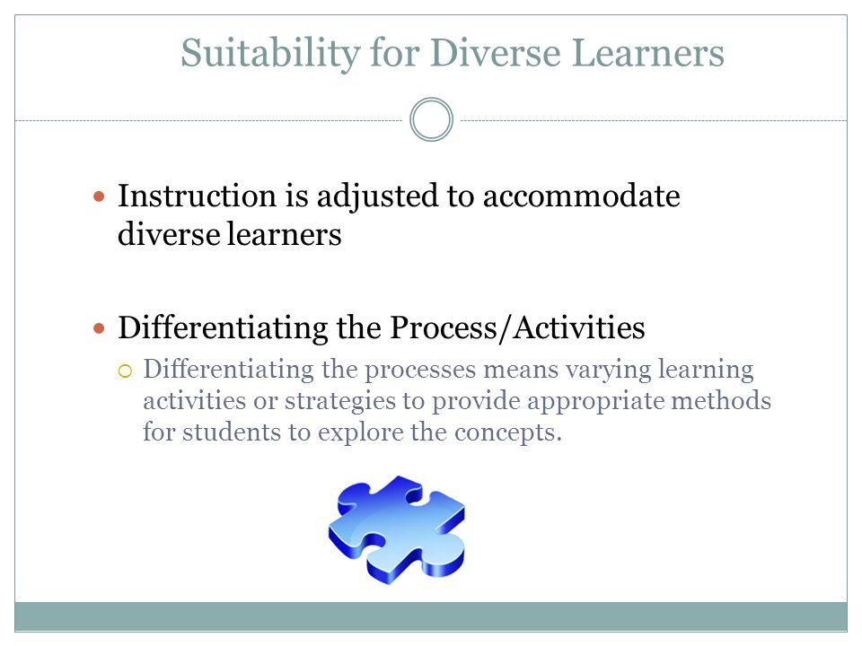 Suitability for Diverse Learners