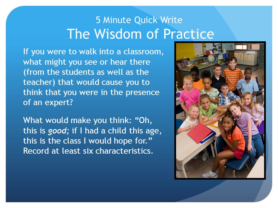 5 Minute Quick Write The Wisdom of Practice