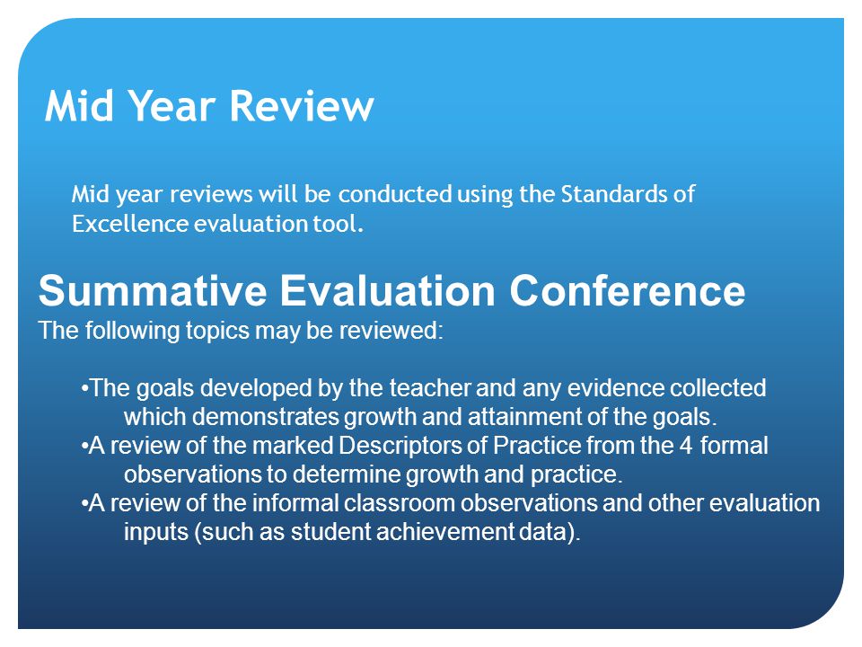 Summative Evaluation Conference