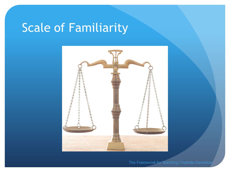 Scale of Familiarity The Framework for Teaching Charlotte Danielson