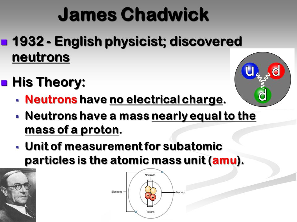 James Chadwick English physicist; discovered neutrons