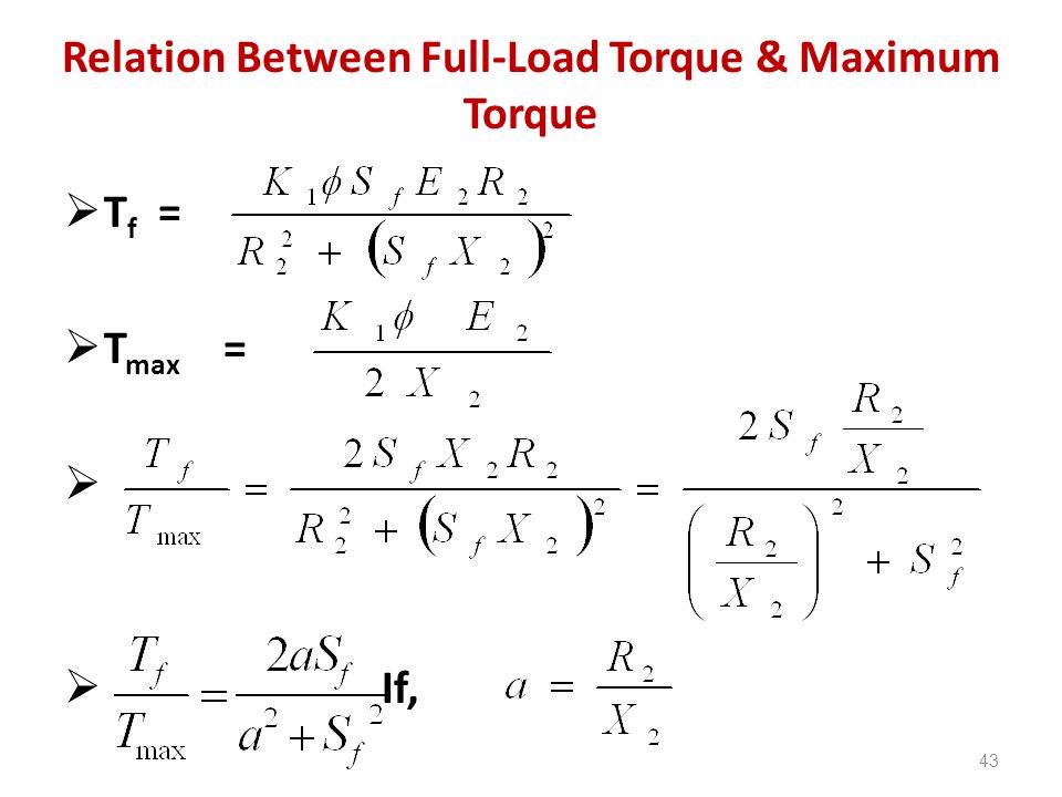 What is the difference between maximum torque and full load torque