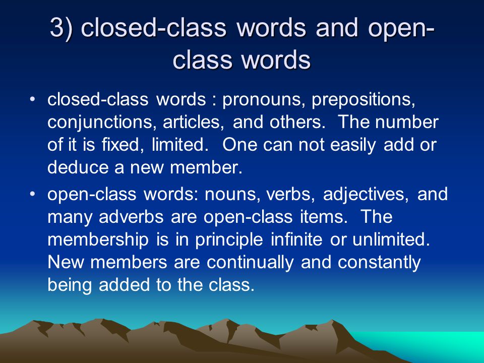 Open Class vs Closed Class Words - Meaning & Examples