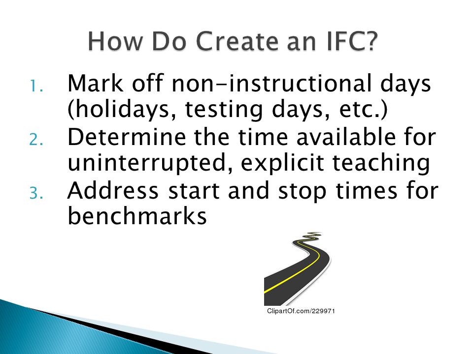 How Do Create an IFC Mark off non-instructional days (holidays, testing days, etc.)